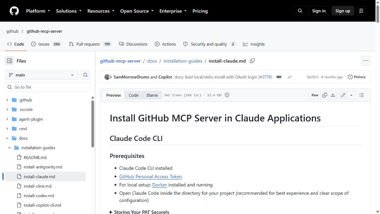 Claude Code 的 GitHub MCP 官方安装指南